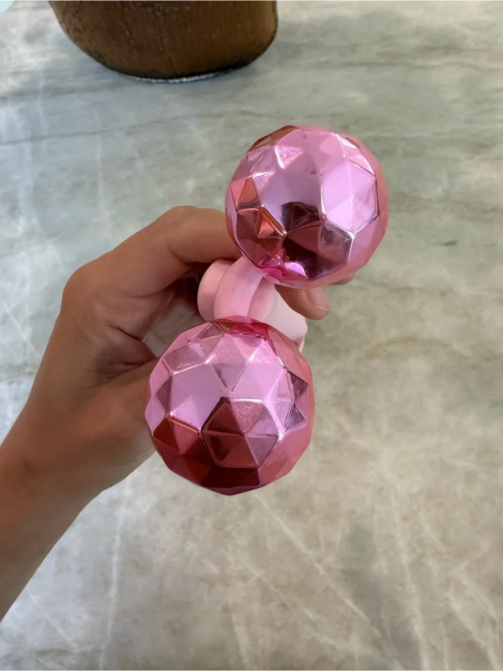 Skinny Confidential Pink Dual-Roller Ball Facial Massager for Sculpting & Toning